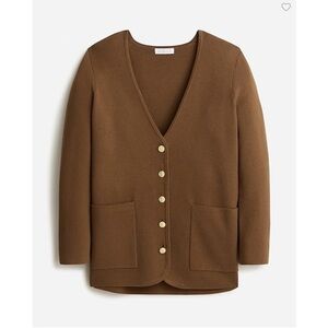 J Crew 2023 Giselle Brown Button Knit Sweater Blazer